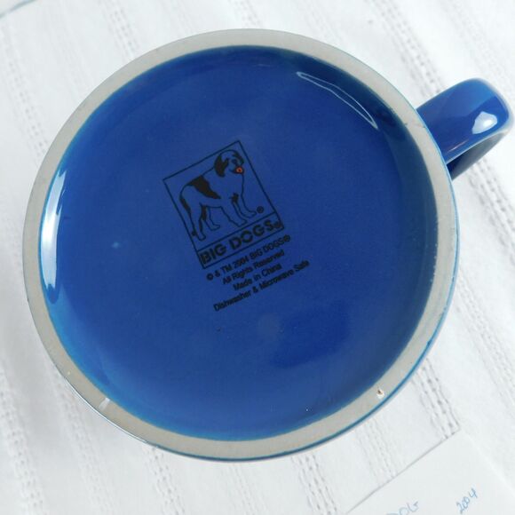 BIG DOGS Blue Ceramic Mug LARGE 24 oz! I AM THE BIG DOG Coffee Cup, Gift MINT! - Picture 5 of 9